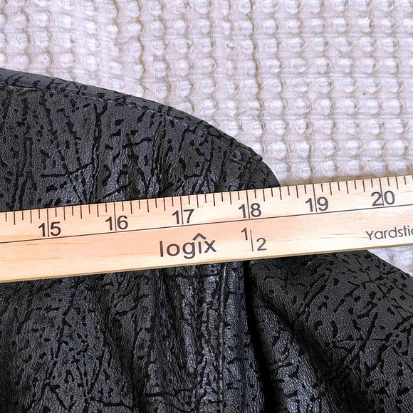 Vintage Wilsons Suede Leather 80's Glam Womens Jacket Textured Black Size 38 - Picture 13 of 16